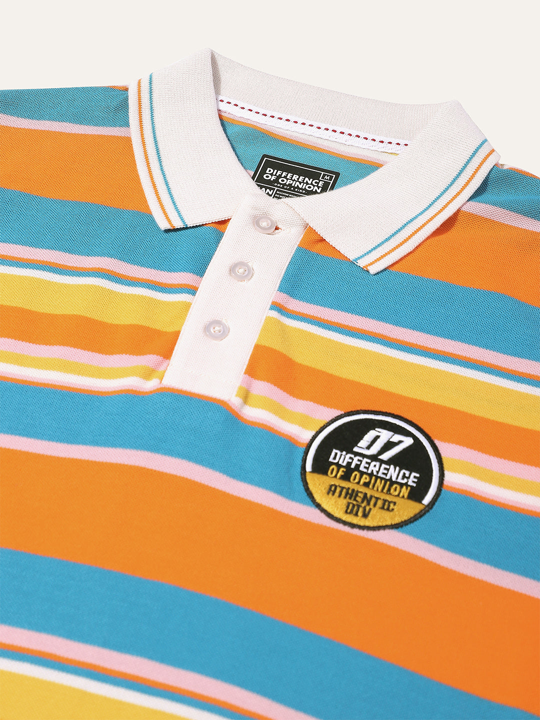 Mens Full Sleeve Polo Neck Striped Regular Fit Tshirts