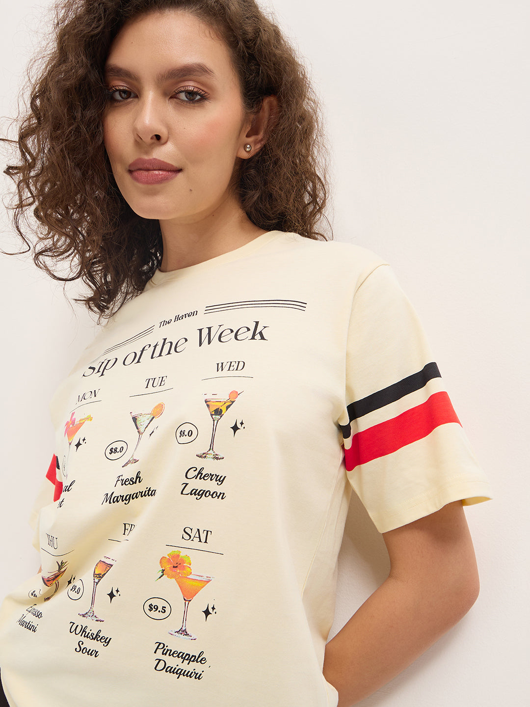 Womens Half Sleeve Round Neck Printed Oversized Fit Tshirts