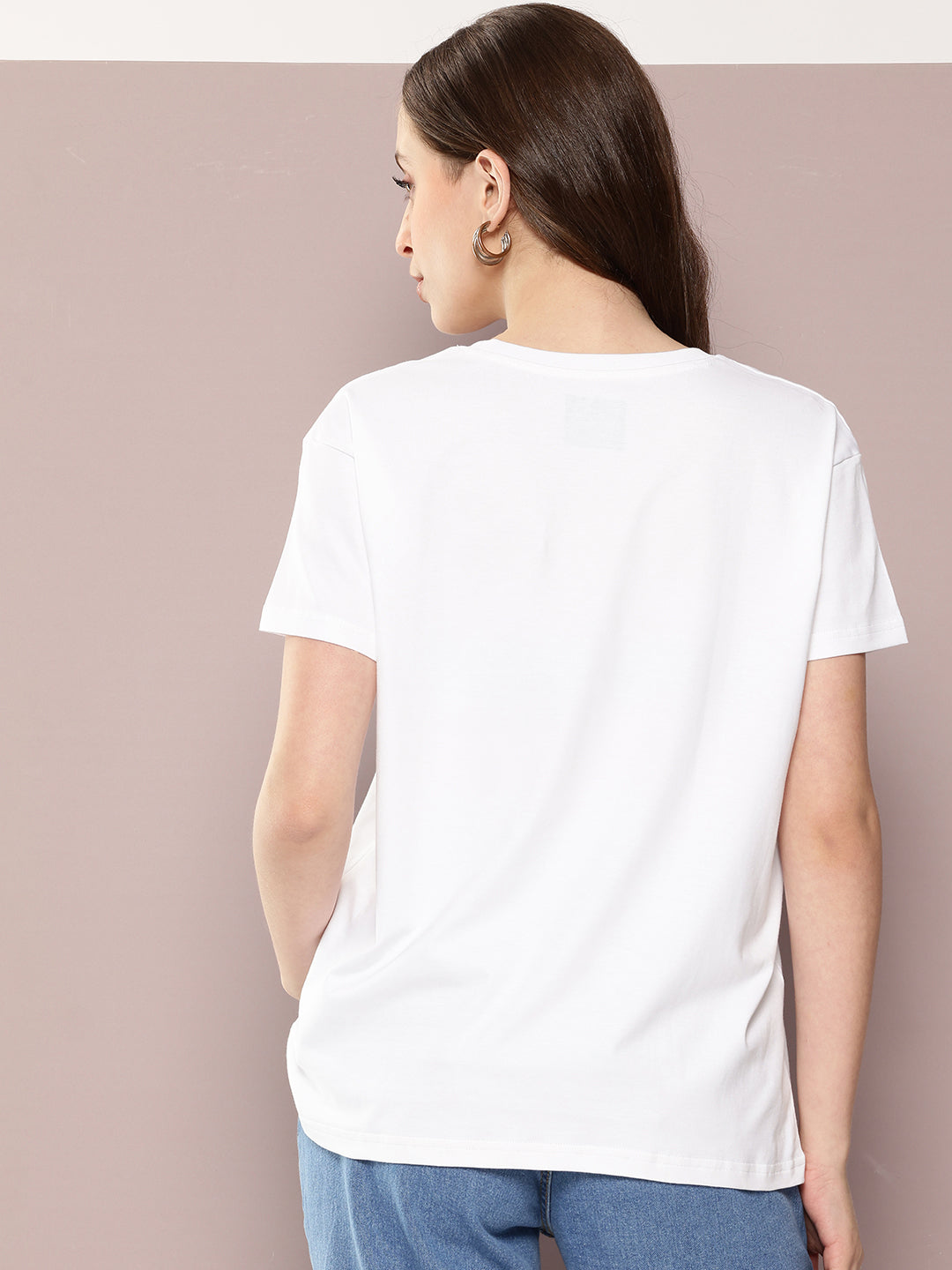 Womens Half Sleeve Round Neck Printed Boxy Fit Tshirts