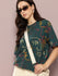 Womens Half Sleeve Round Neck All-Over Printed Oversized Fit Tshirts