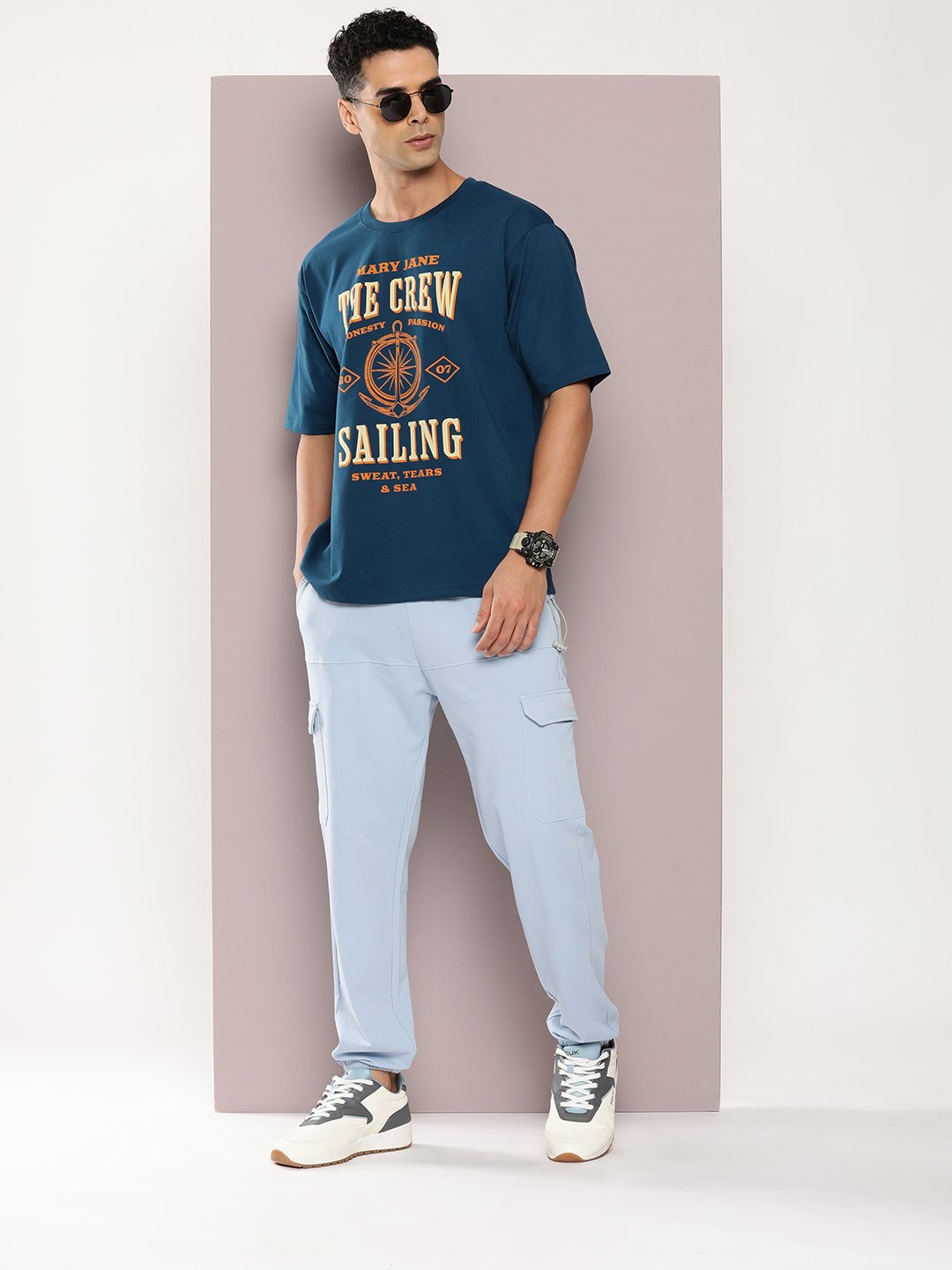 Mens Half Sleeve Round Neck Oversized Fit T-Shirts