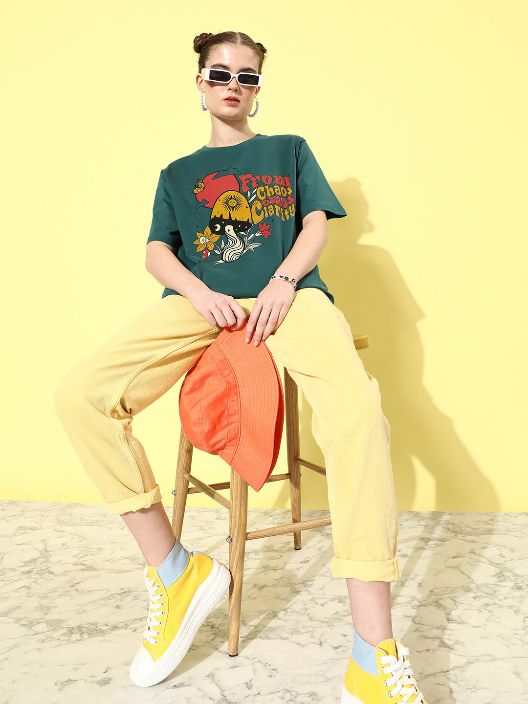 Womens Half Sleeve Round Neck Oversized Fit T-Shirts