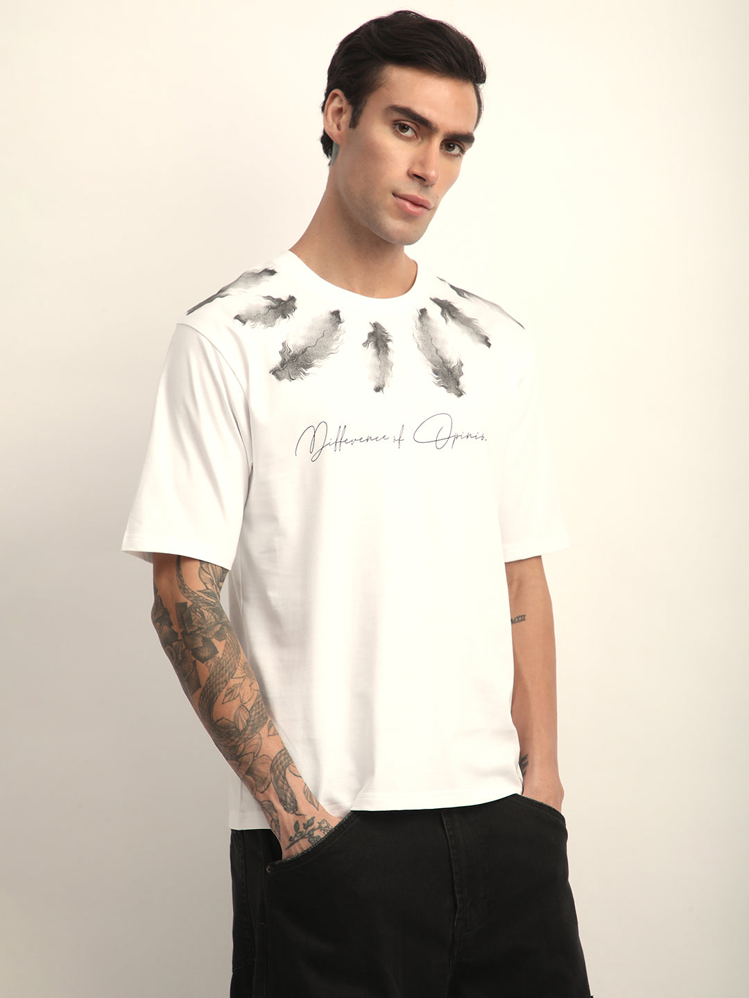 Mens Half Sleeve Round Neck Printed Oversized Fit Tshirts