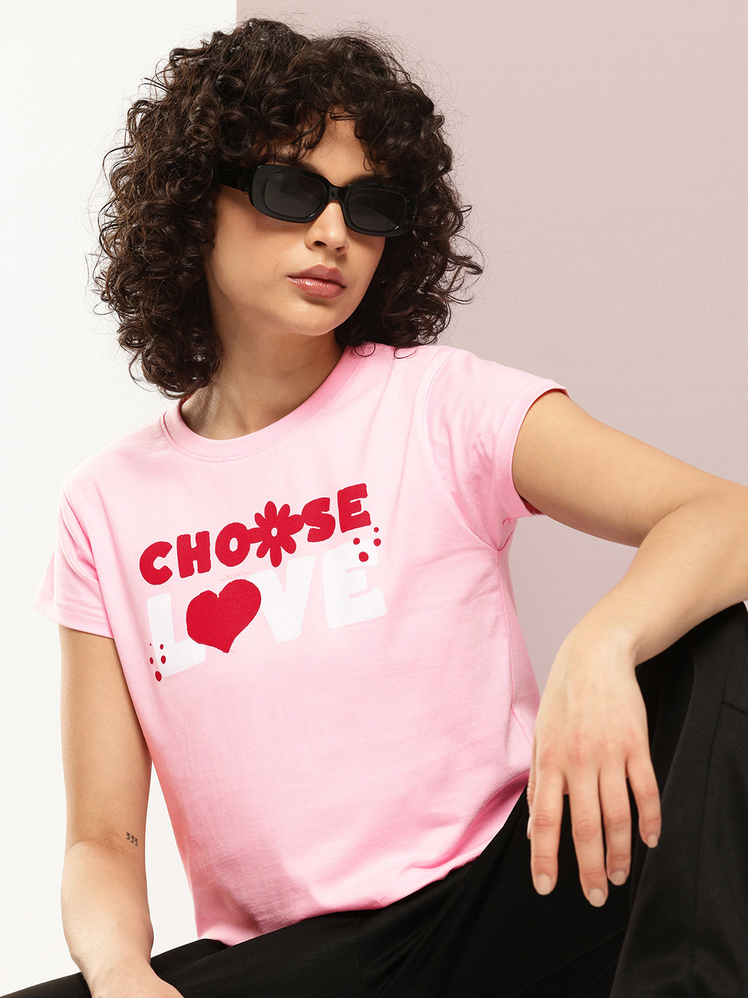 Womens Half Sleeve Round Neck Printed Regular Fit Tshirts