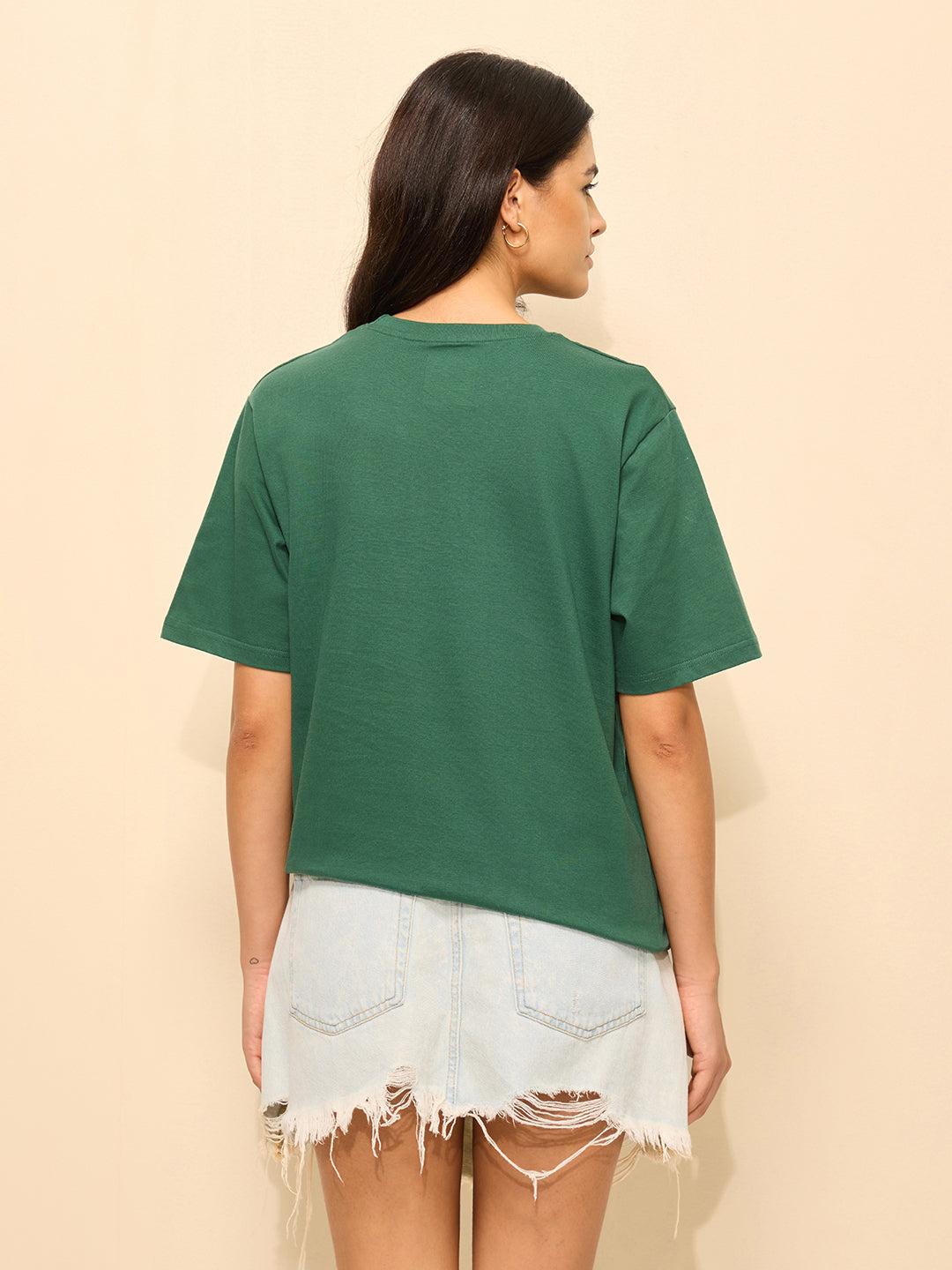 Womens Printed Oversized Cotton T-Shirt