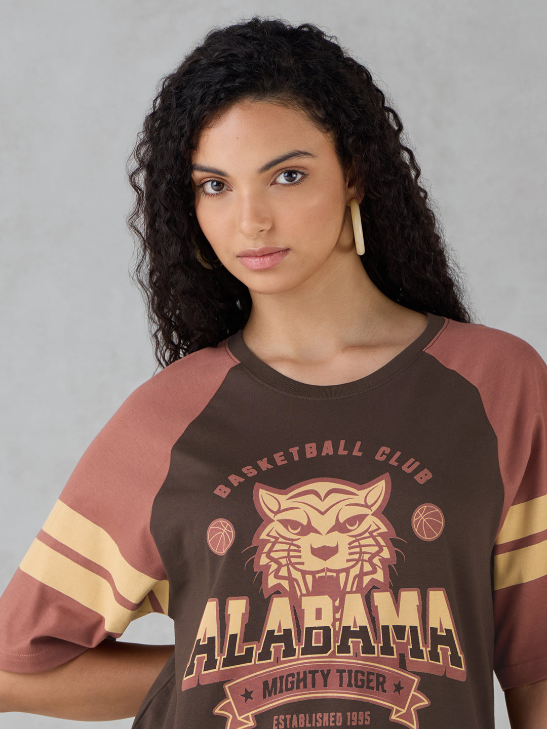 Womens Half Sleeve Printed Oversized Fit Tshirt