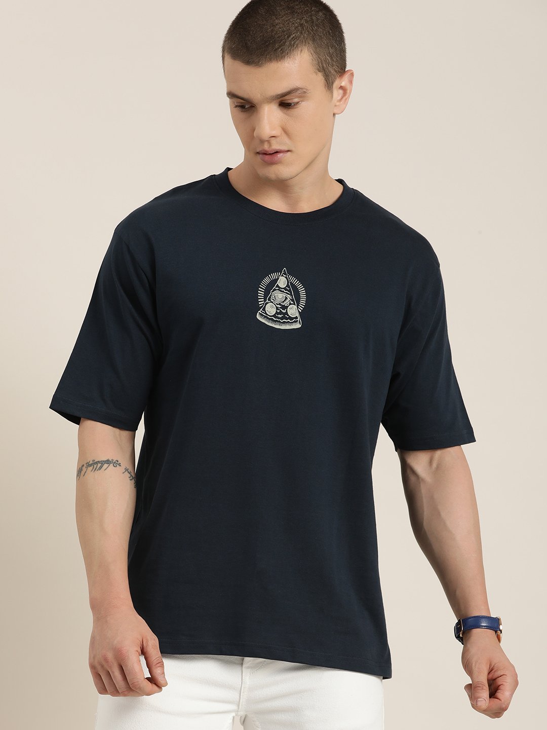 Mens Half Sleeve Round Neck Oversized Fit T-Shirts