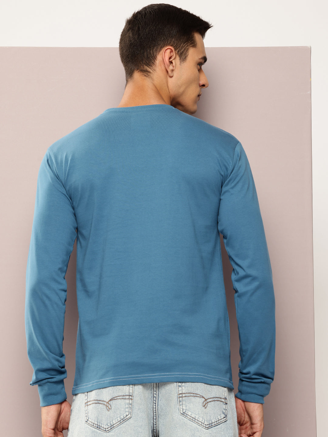 Mens Full Sleeve Round Neck Printed Regular Fit Tshirts
