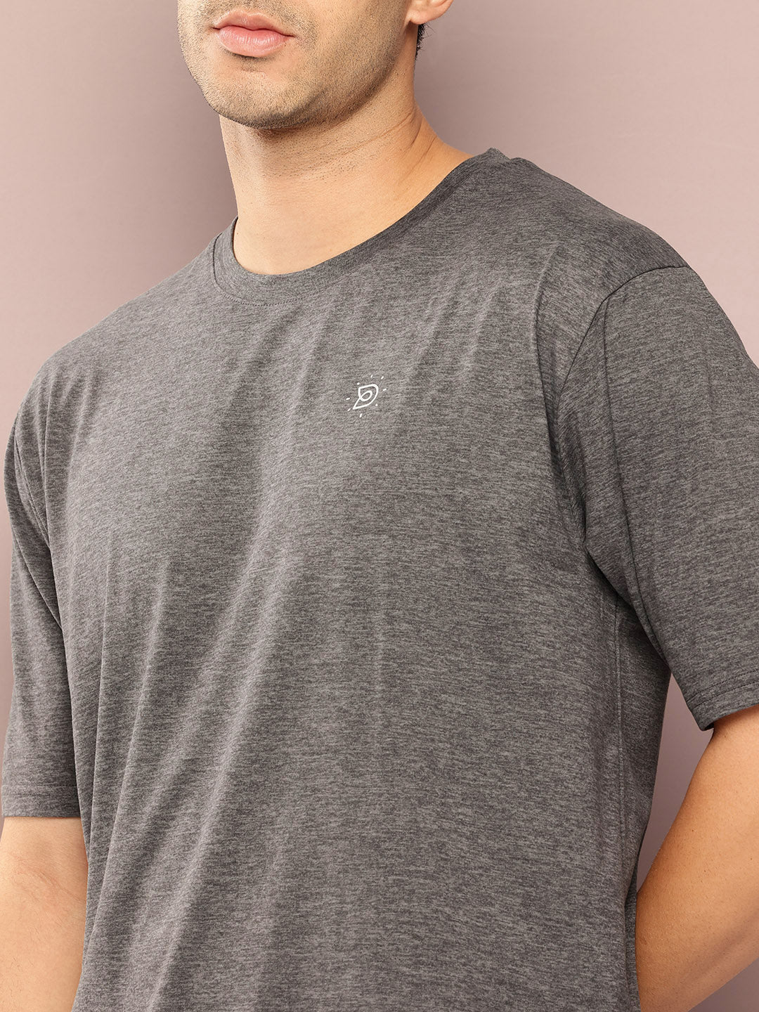 Mens Short Sleeve Round Neck Oversized Polyster Tshirt