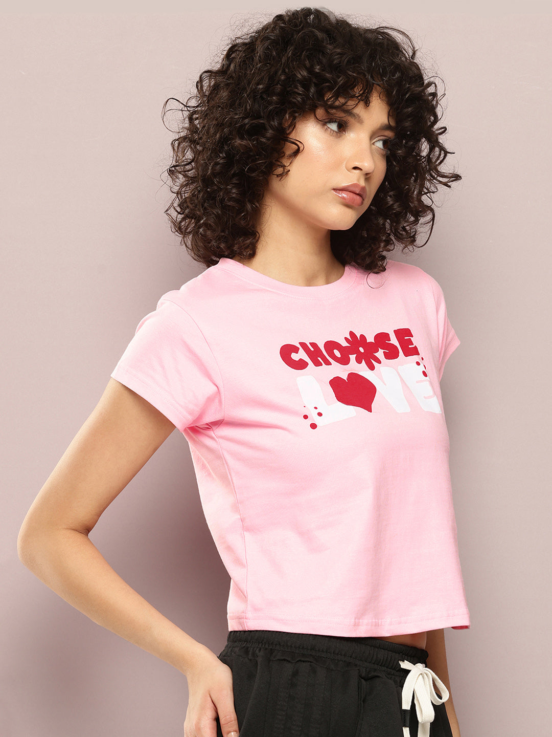 Womens Half Sleeve Round Neck Printed Regular Fit Tshirts
