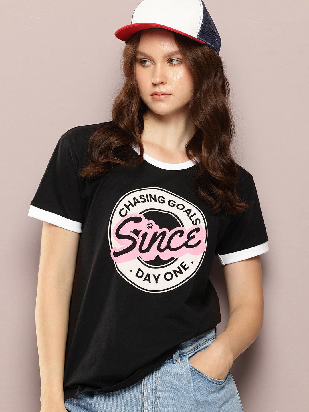 Womens Half Sleeve Round Neck Printed Boxy Fit Tshirts