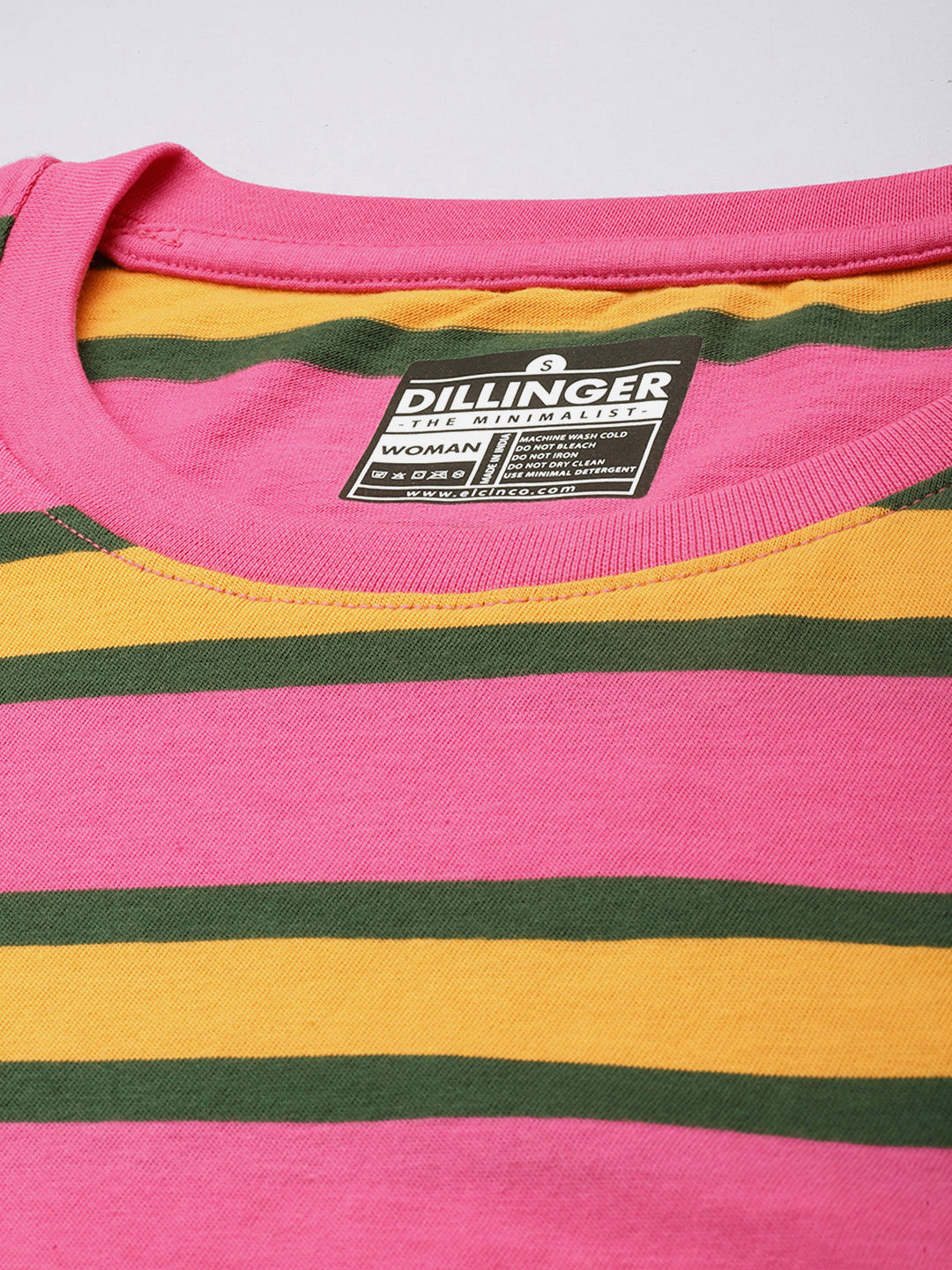 Womens Half Sleeve Round Neck All-Over Striped Boxy Fit Tshirts