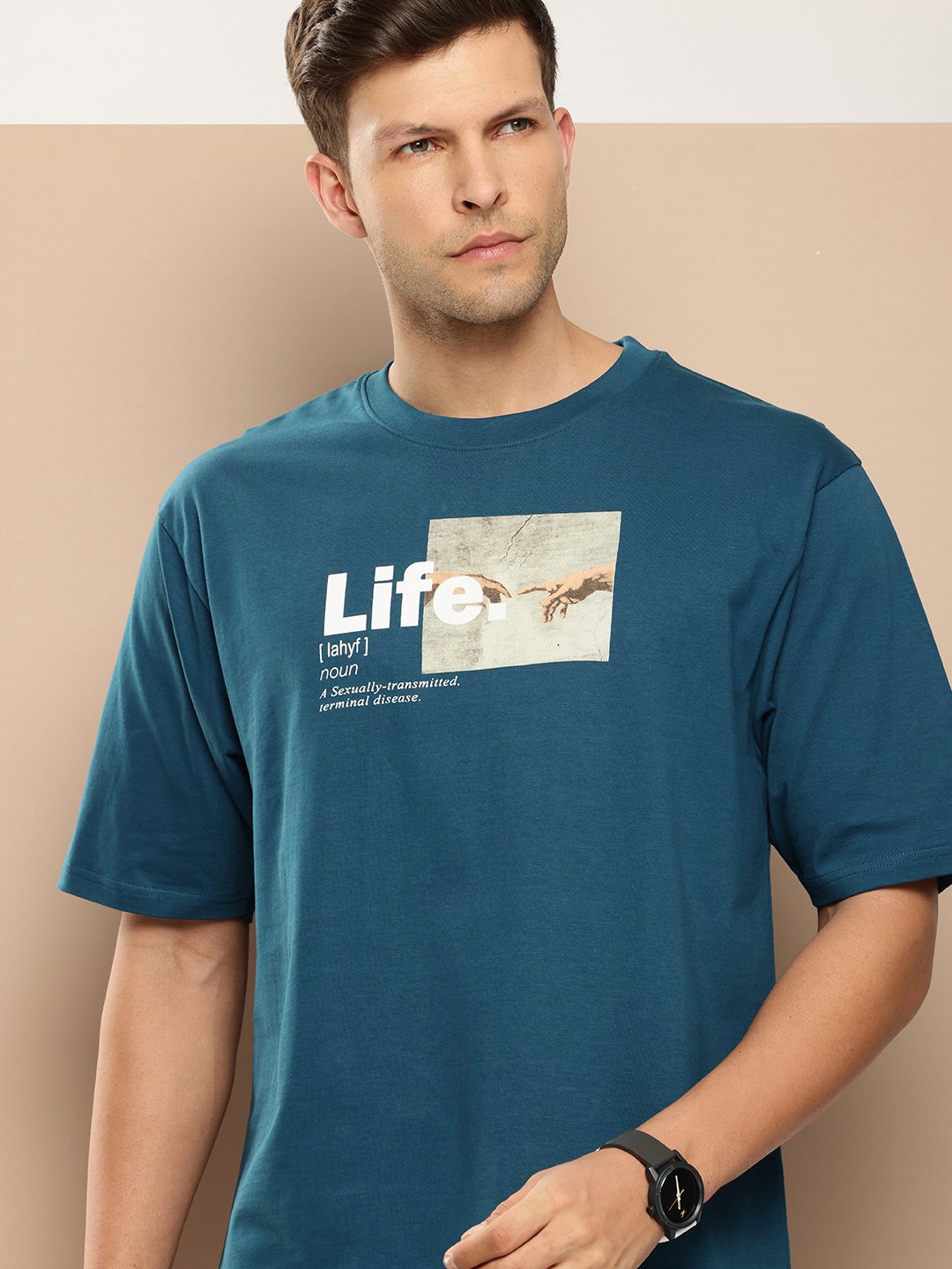 Mens Half Sleeve Round Neck Oversized Fit T-Shirts