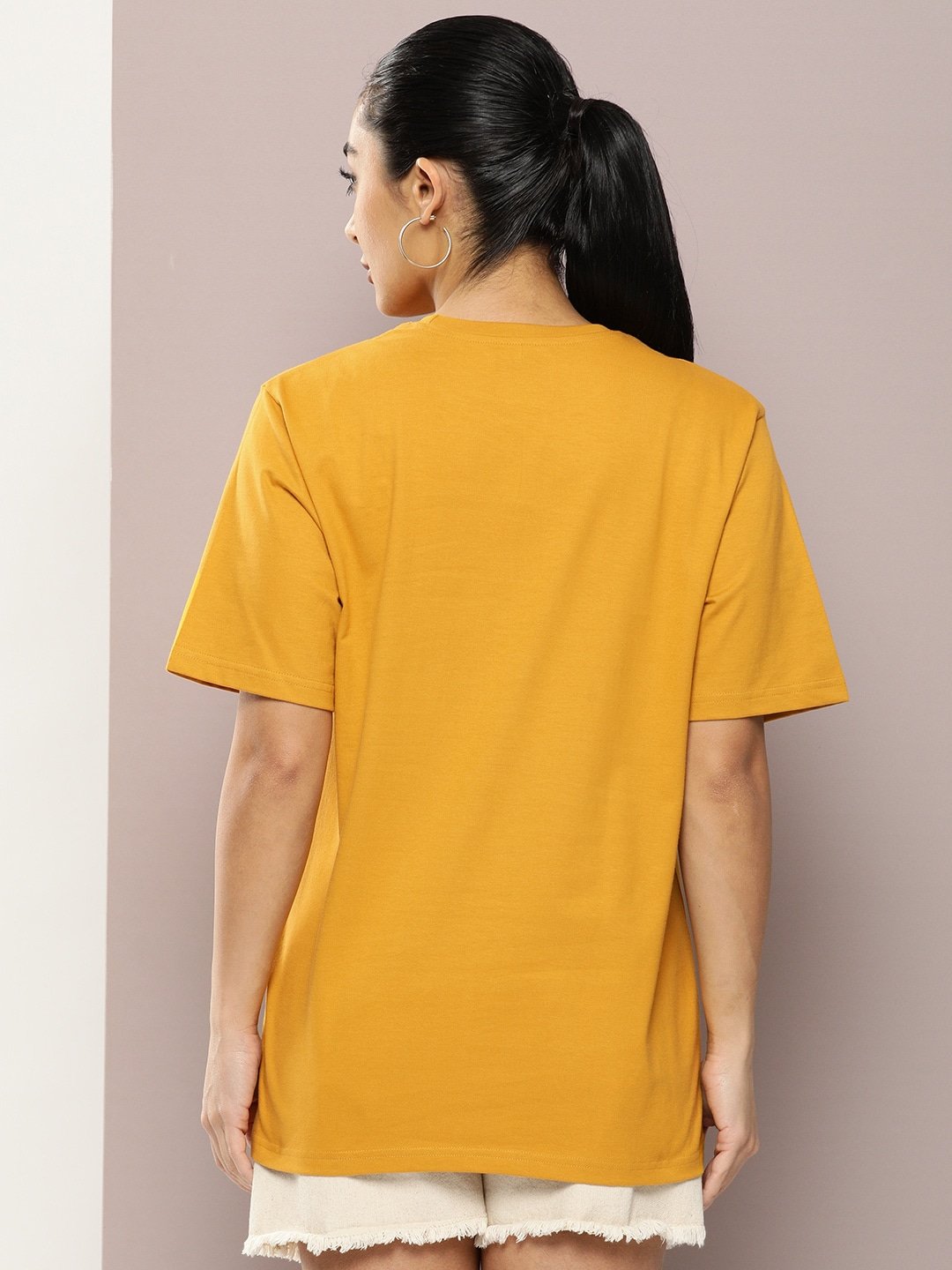 Womens Short Sleeve Round Neck Oversized Fit T-Shirt