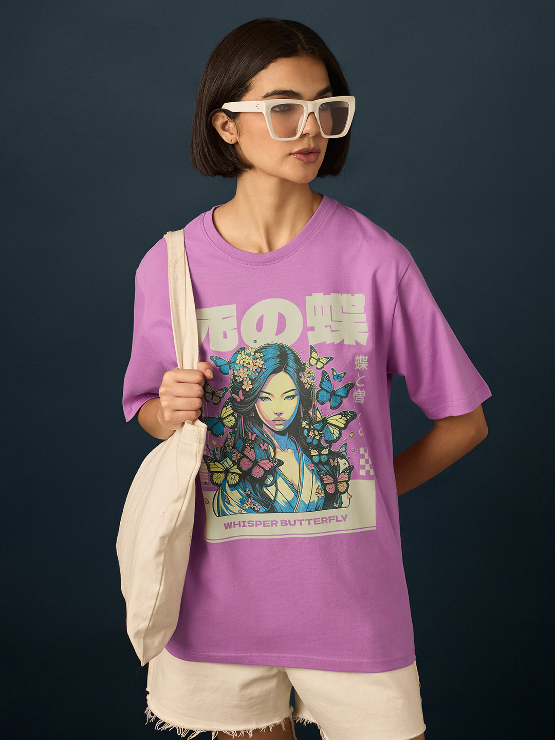 Womens Short Sleeve Printed Oversized Fit Tshirt 