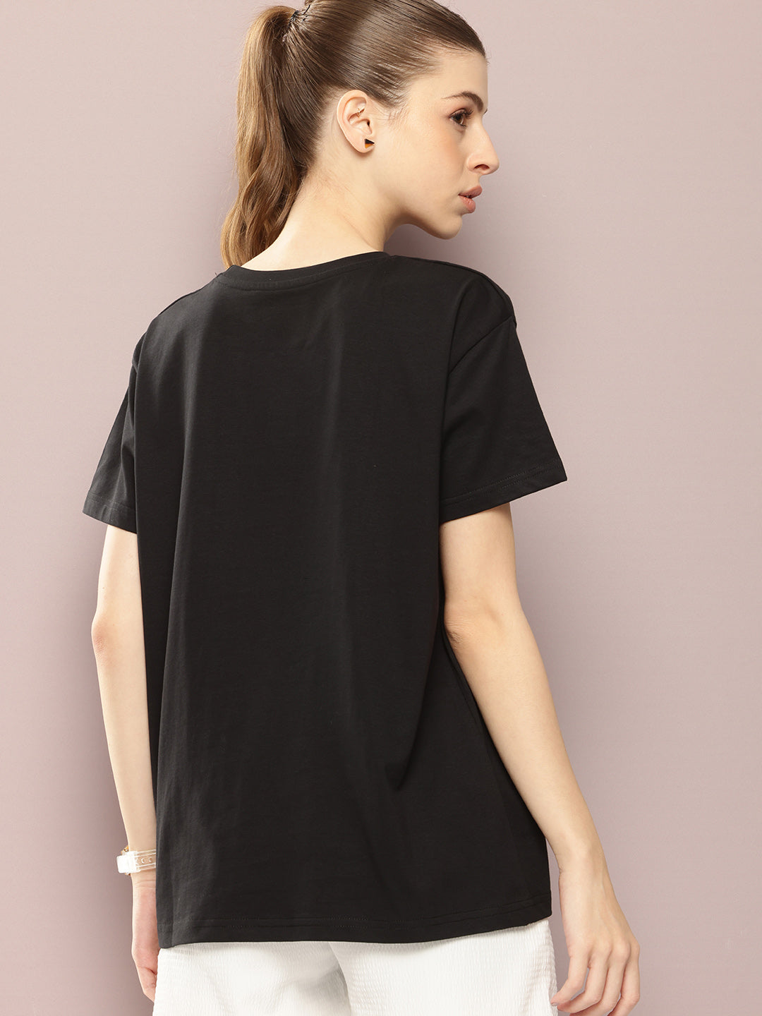 Womens Half Sleeve Round Neck Printed Boxy Fit Tshirts