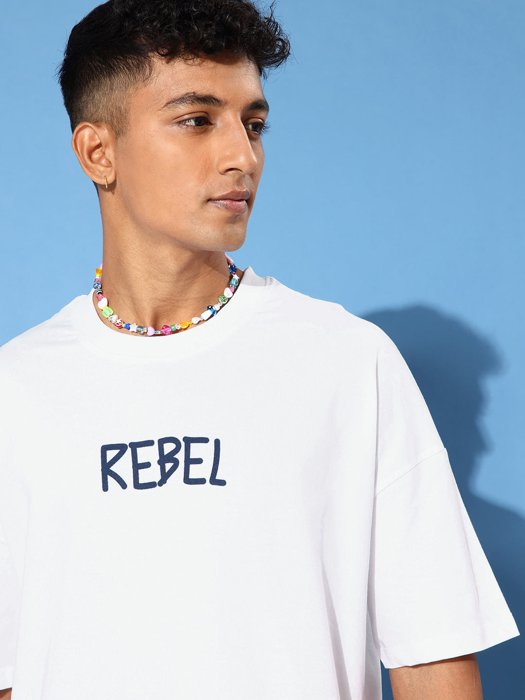 Mens Half Sleeve Drop Shoulder Printed Oversized Fit T-Shirts