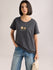 Womens Embroidery Boxy Regular Fit French Terry Cotton Tshirt
