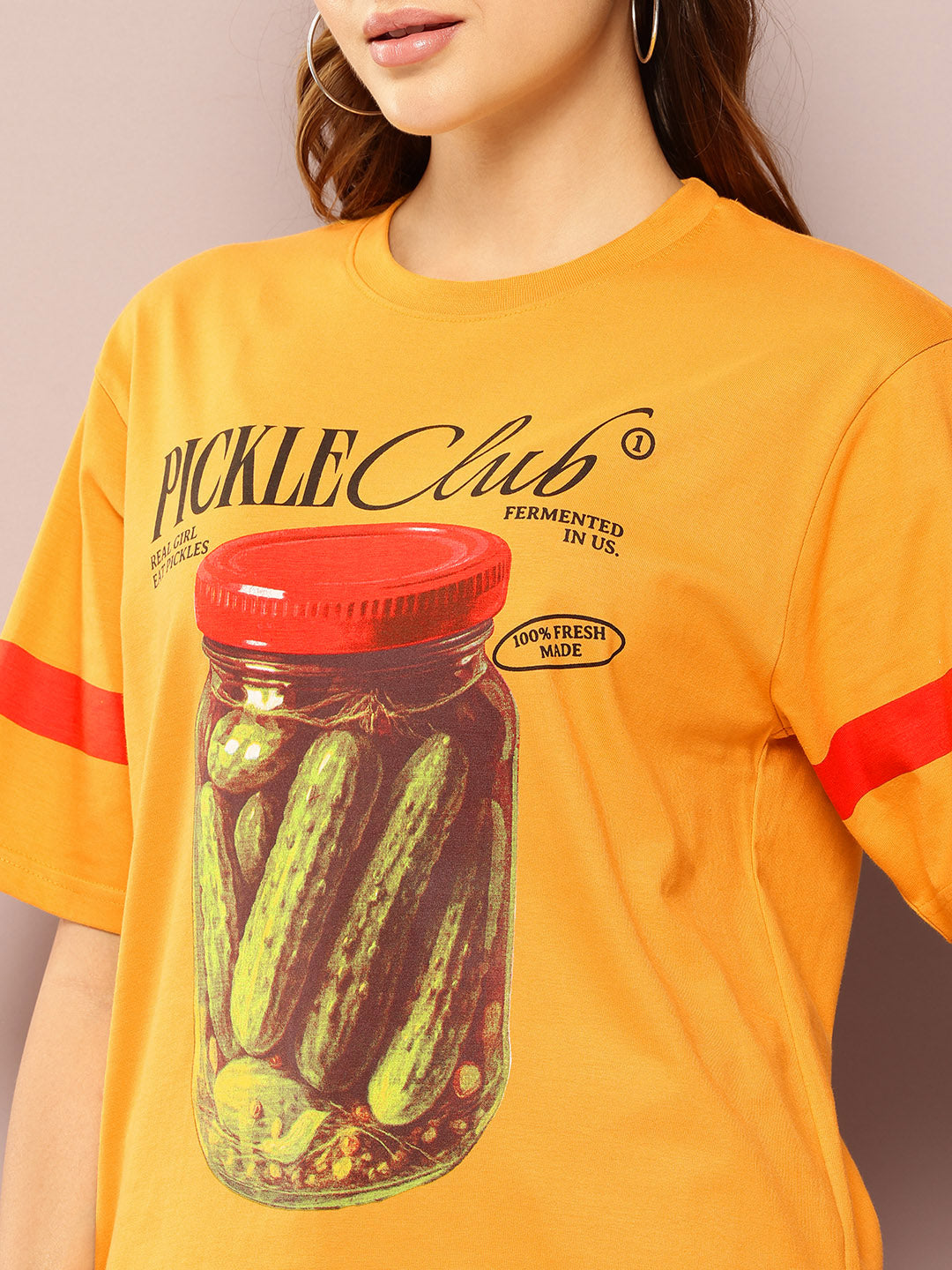 Womens Short Sleeve Printed Oversized Fit Tshirt