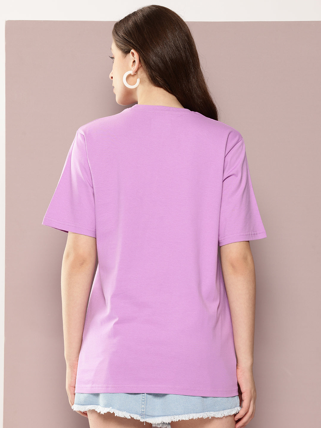 Womens Half Sleeve Round Neck Printed Oversized Fit Tshirts