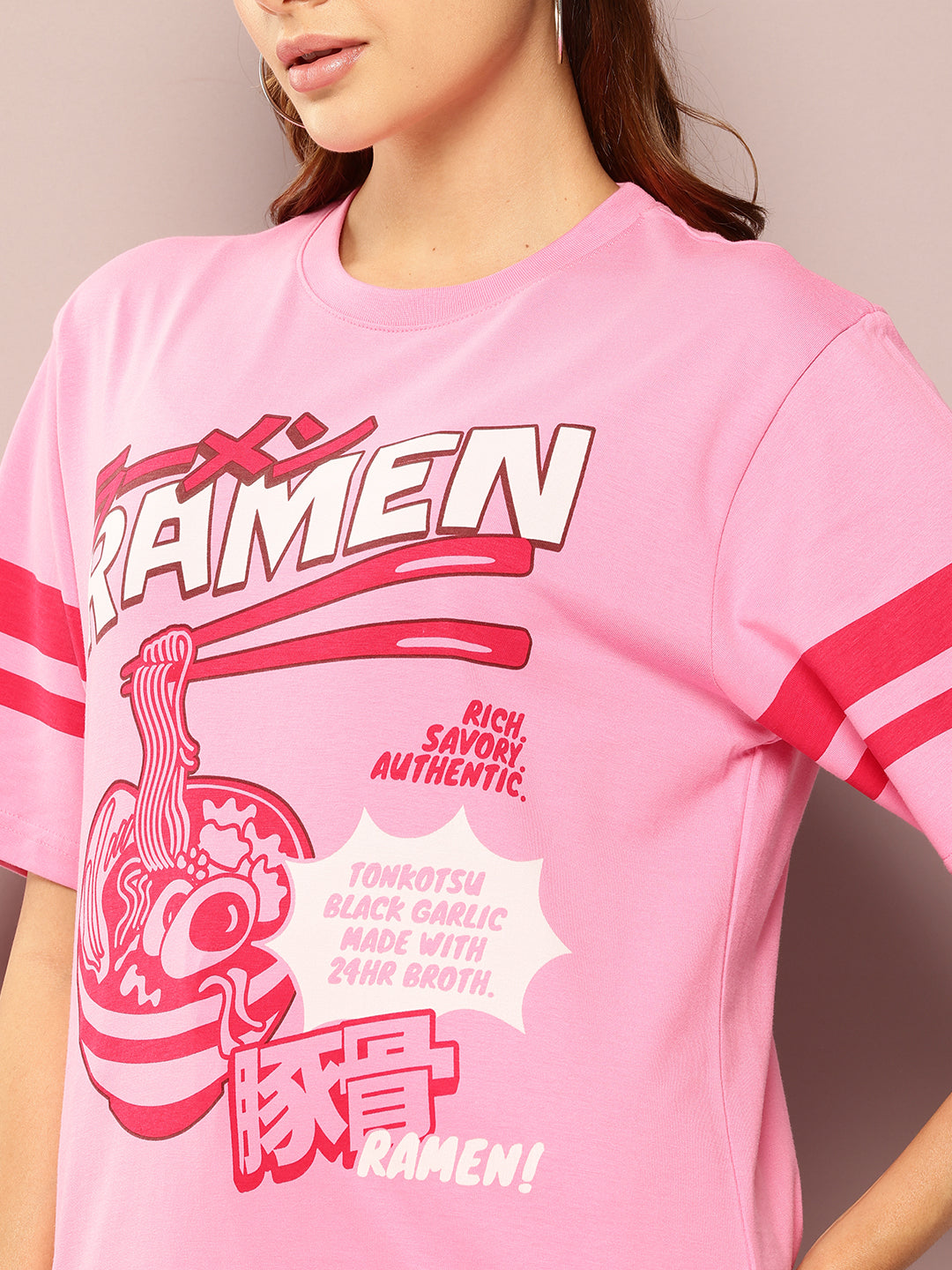 Womens Short Sleeve Printed Oversized Fit Tshirt