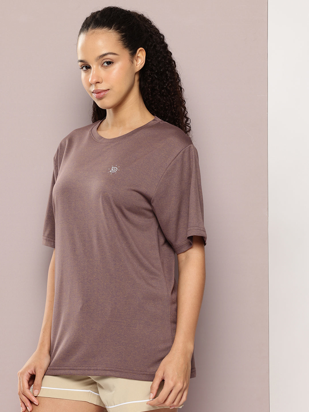 Womens Half Sleeve Round Neck Solid Oversized Fit Tshirts