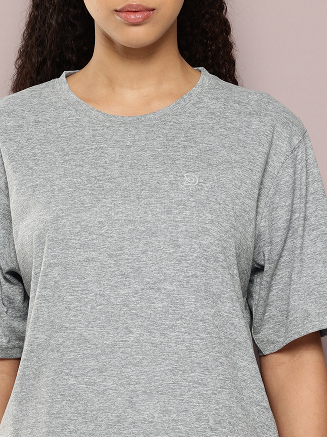 Womens Half Sleeve Round Neck Solid Oversized Fit Tshirts