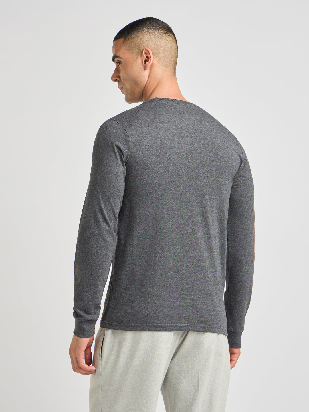 Mens Printed Regular Fit Full Sleeve Round Neck Tshirt