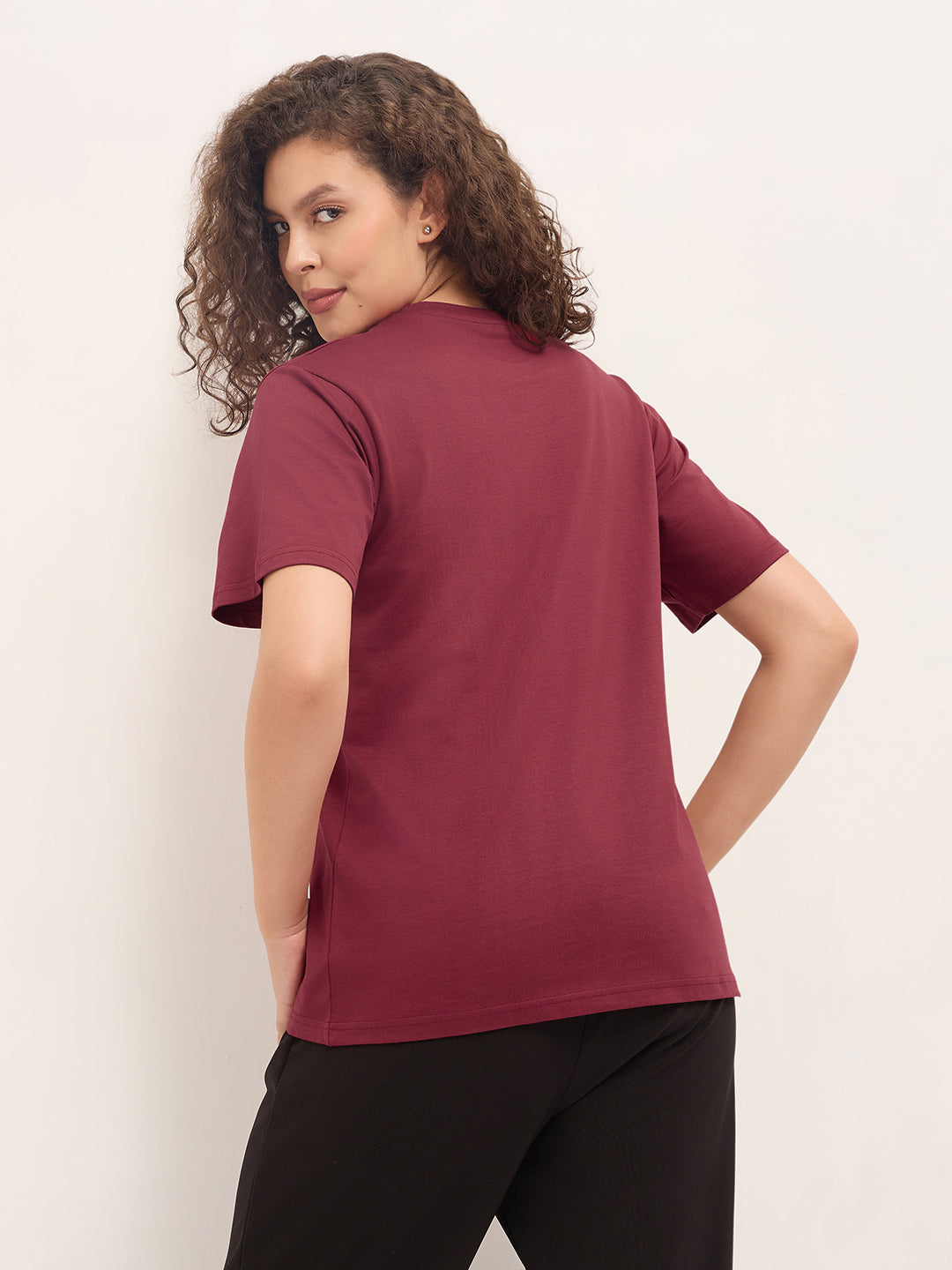 Womens Half Sleeve Round Neck Printed Oversized Fit Tshirts