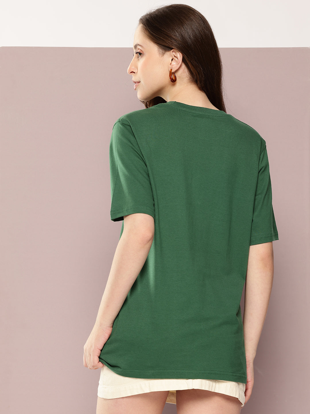 Womens Half Sleeve Round Neck Printed Oversized Fit Tshirts