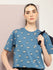 Womens Half Sleeve Round Neck All-Over Printed Oversized Fit Tshirts