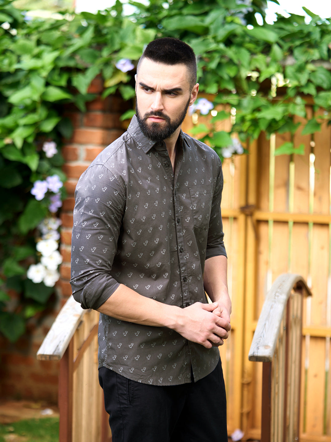 Men All Over Printed Full Sleeve Shirt With Pocket
