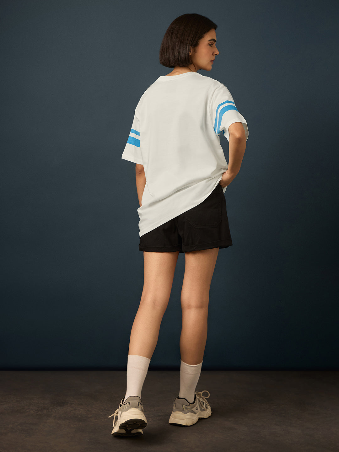 Womens Short Sleeve Printed Oversized Fit Tshirt 