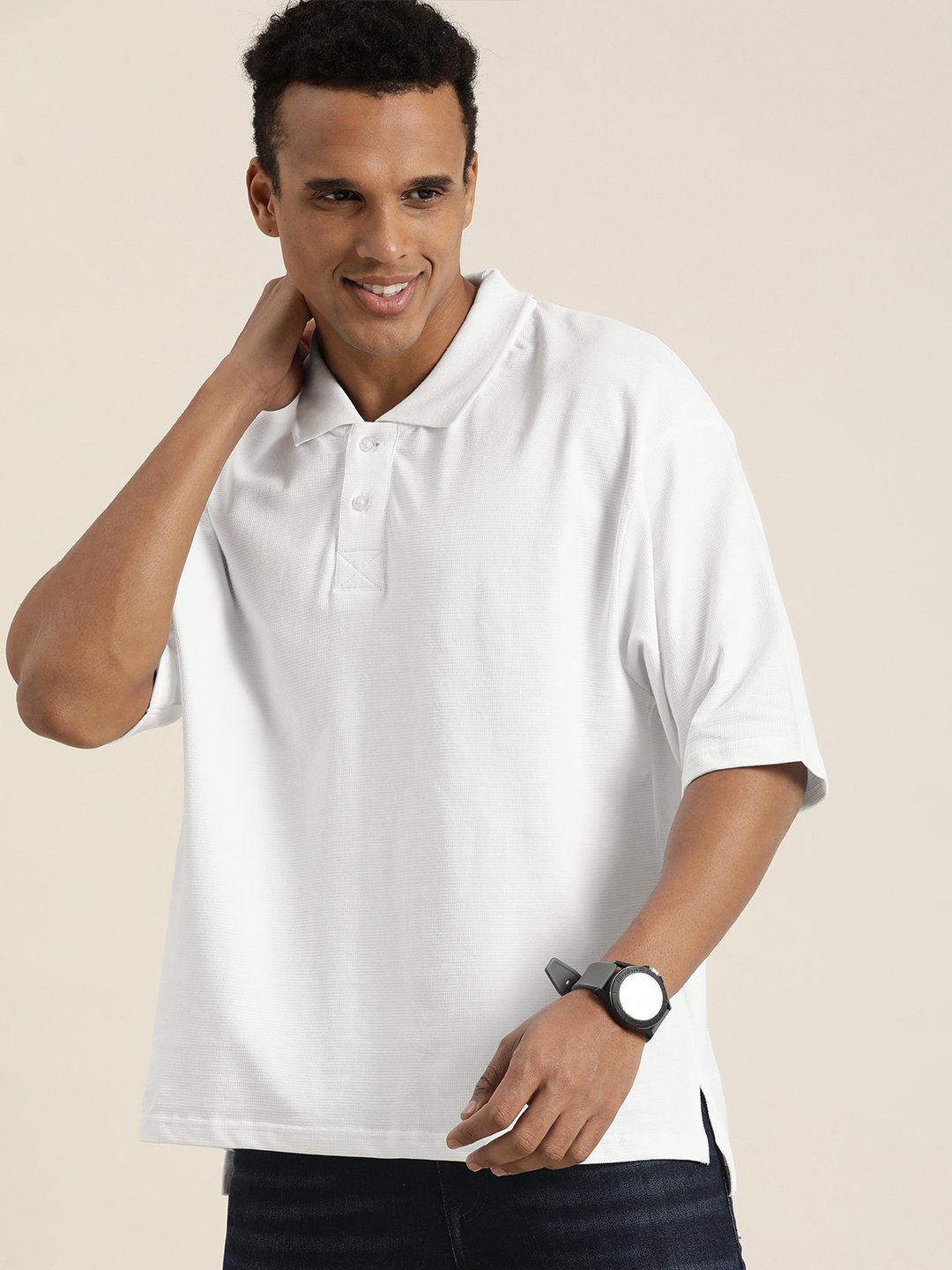 Mens Half Sleeve Oversized Fit Polo T-Shirts