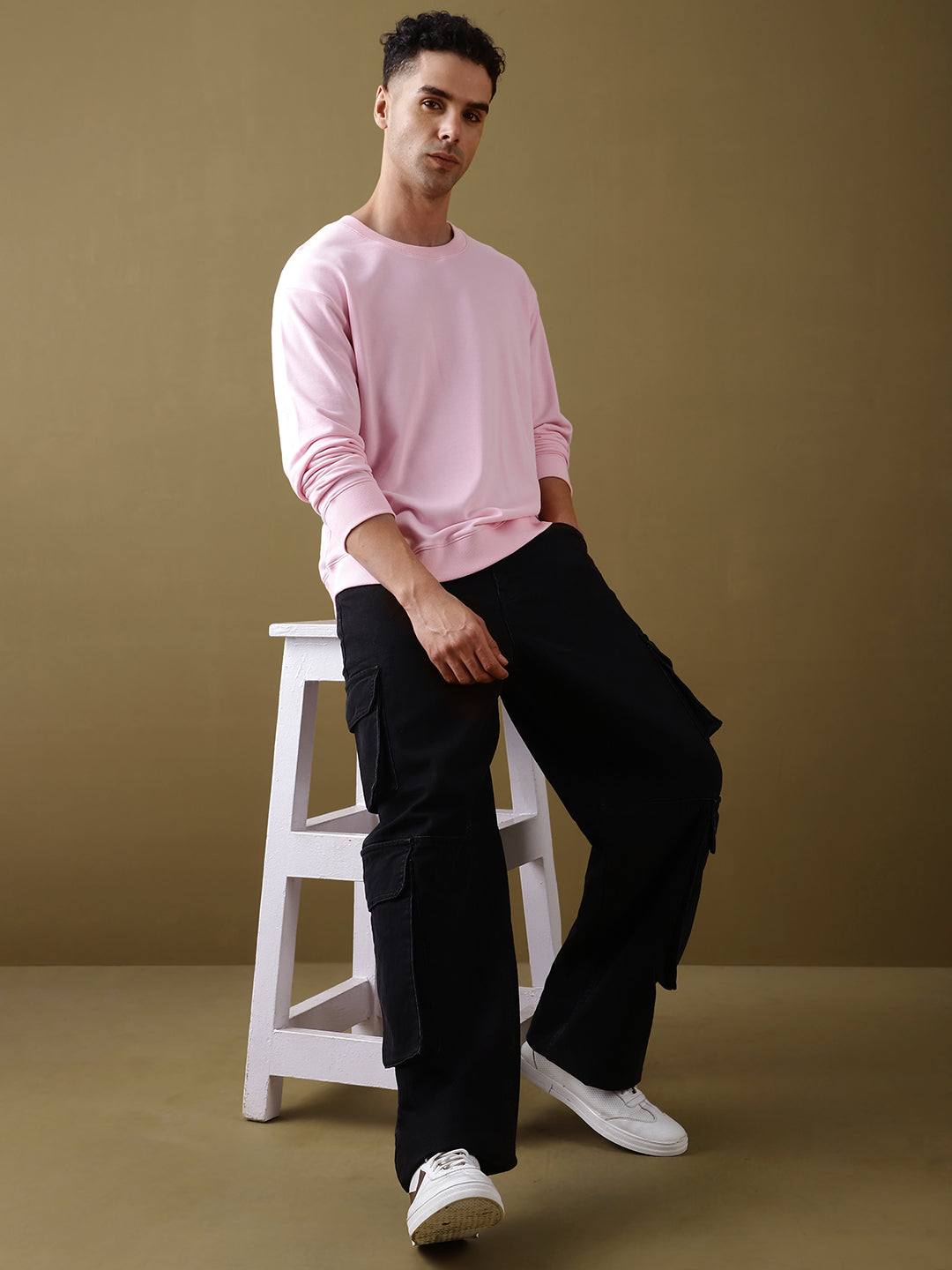 Mens Full Sleeve Round Neck Oversized Fit T-Shirts