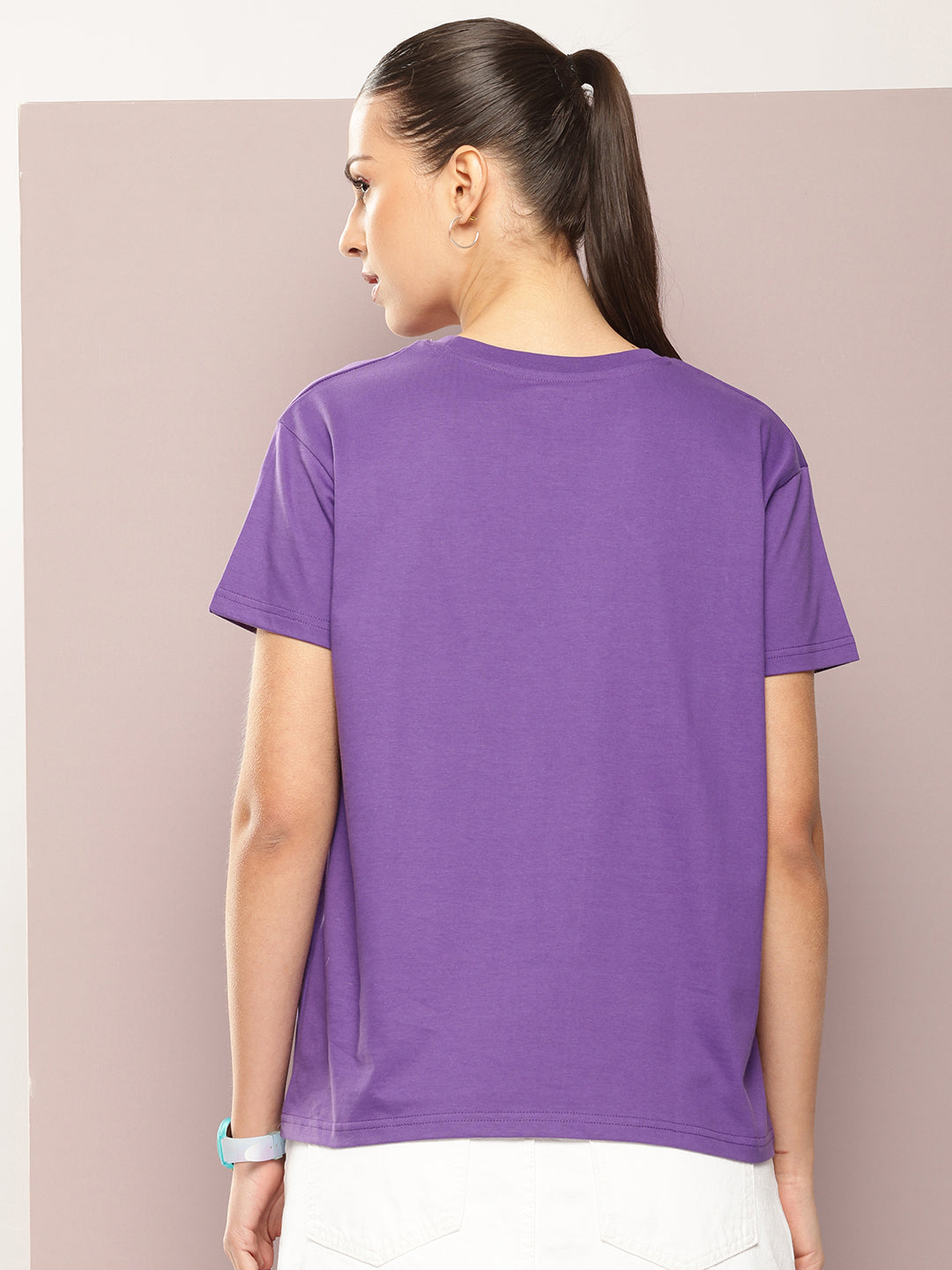 Womens Half Sleeve Round Neck Printed Boxy Fit Tshirts