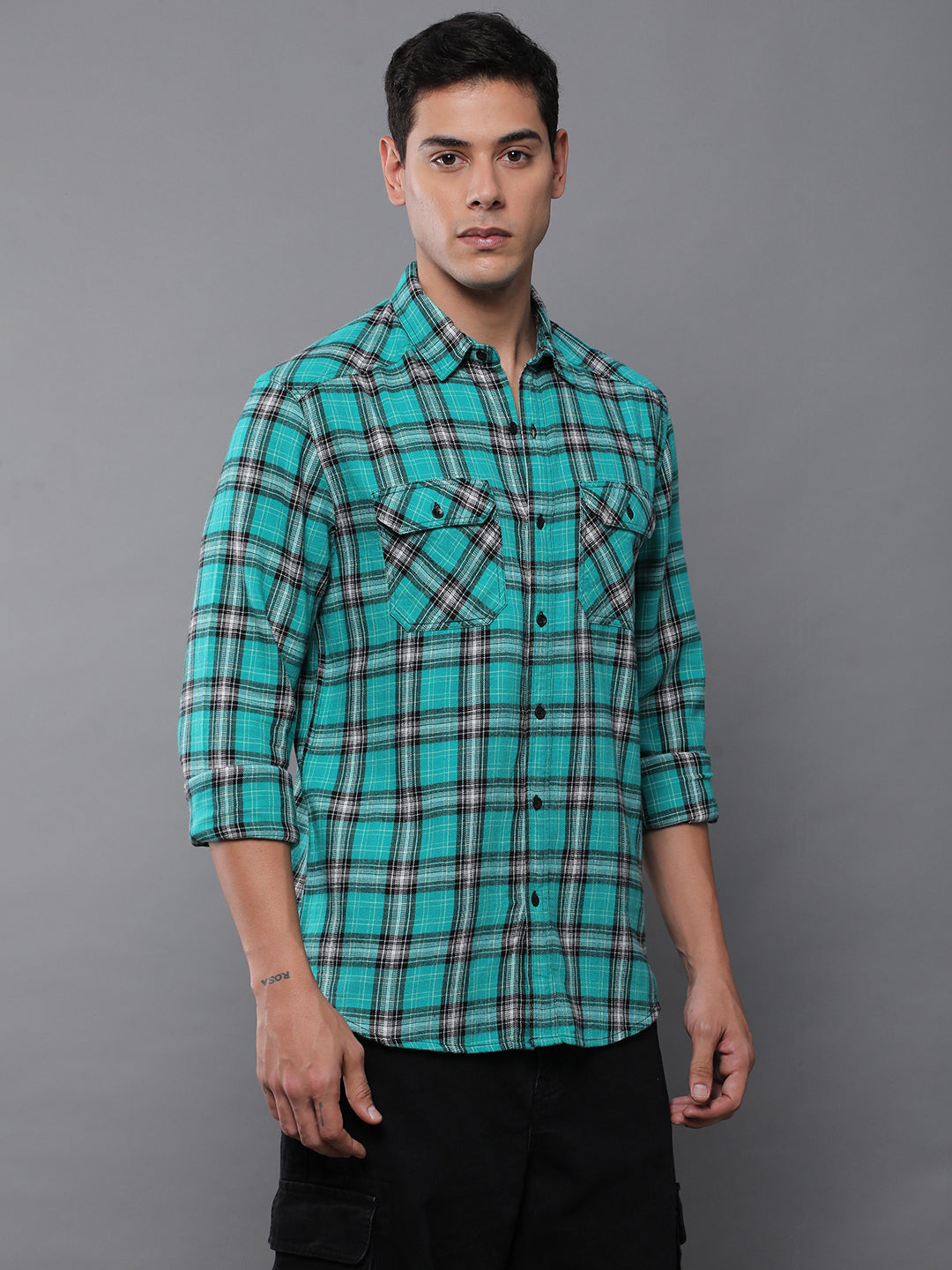 Men Checked Full Sleeve Casual Shirt With Pocket