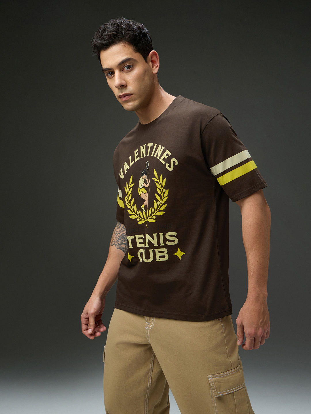 Mens Round Neck Half Sleeve Printed Oversized Fit Tshirt