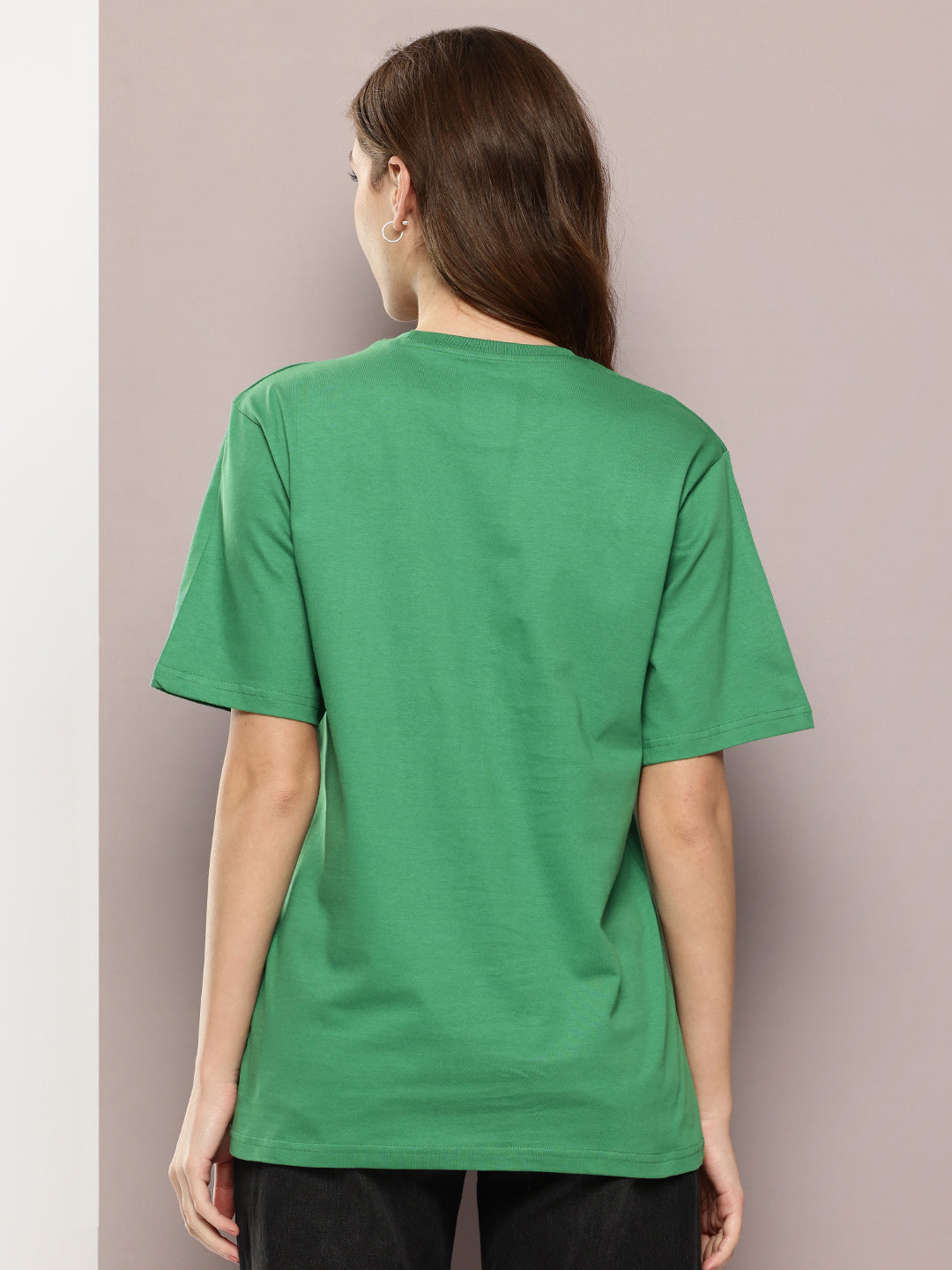 Womens Half Sleeve Round Neck Printed Oversized Fit Tshirts