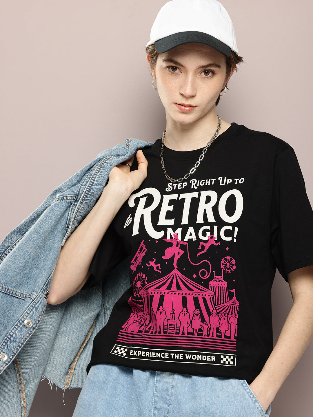 Womens Half Sleeve Round Neck Printed Oversized Fit Tshirts