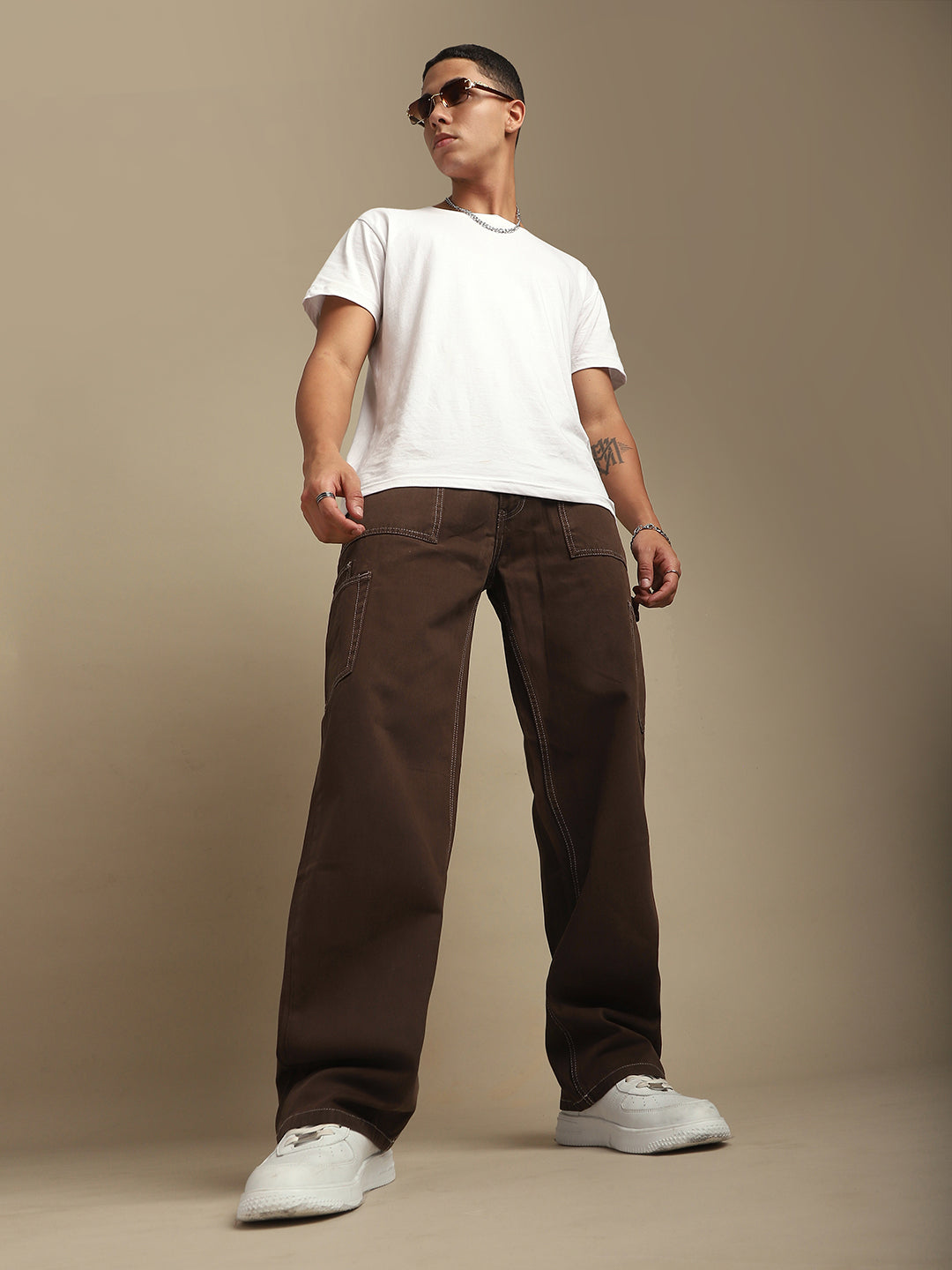 Men Plain Cargo Jeans