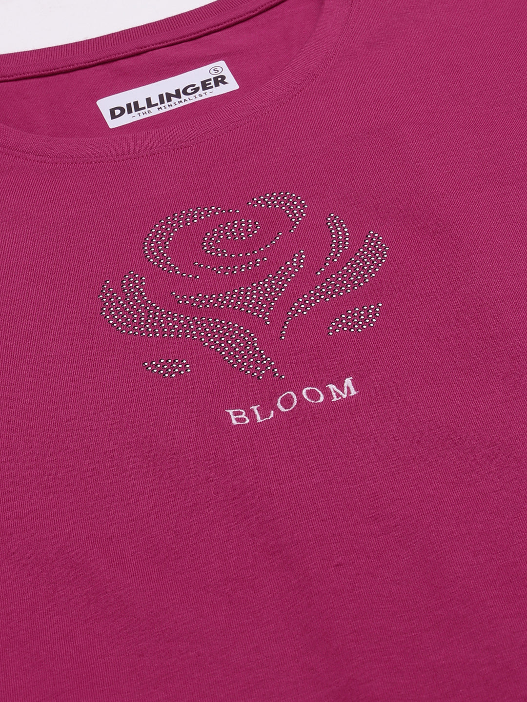 Womens Stud Detailed Boxy Regular Round Neck Tshirt 