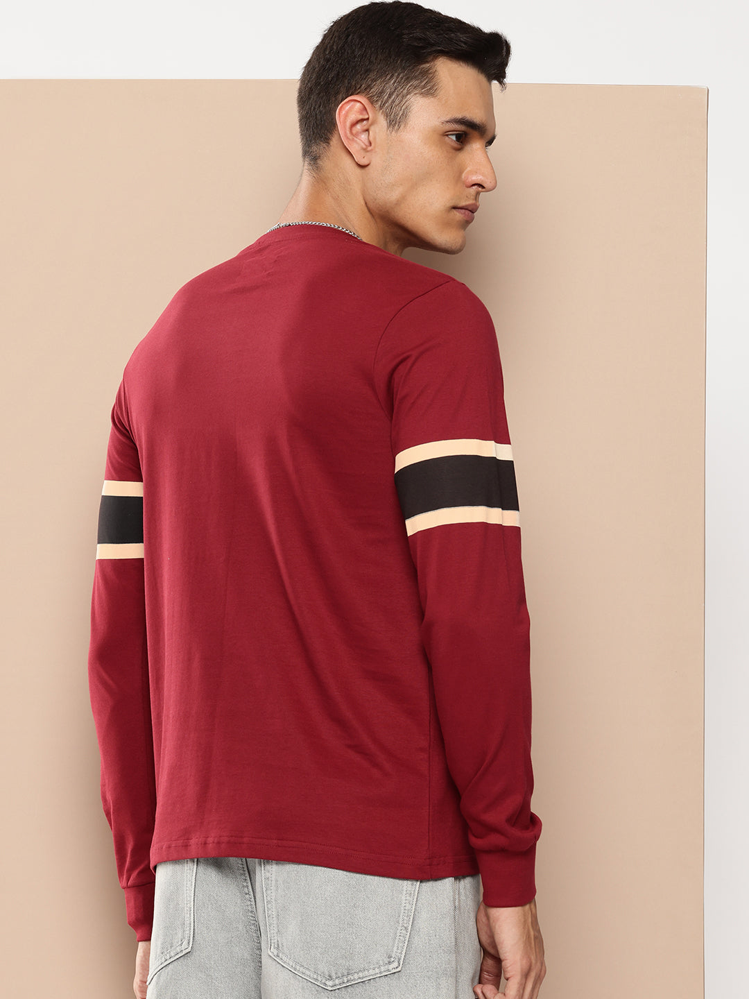 Mens Full Sleeve Round Neck Printed Regular Fit Tshirts
