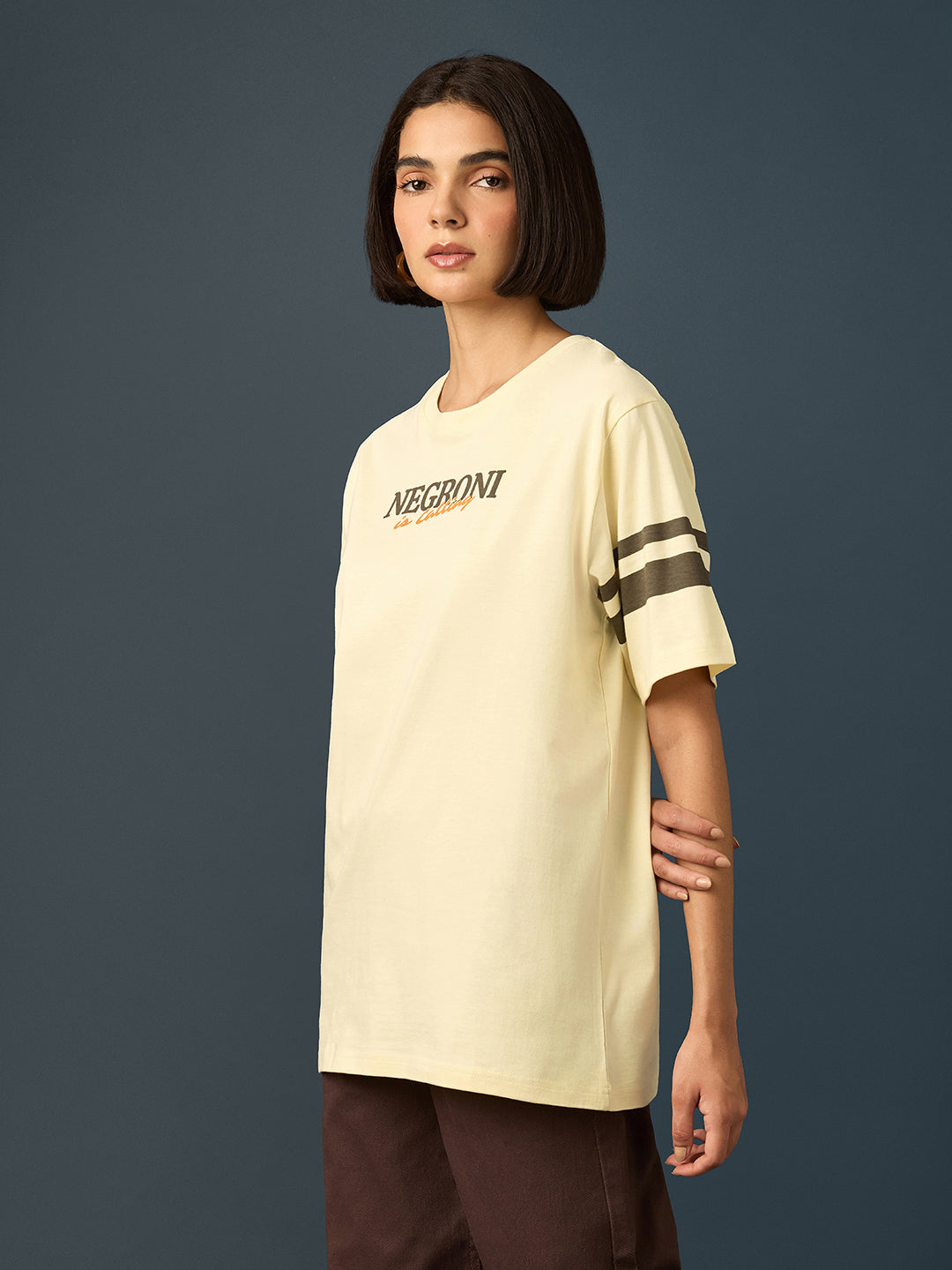 Womens Short Sleeve Printed Oversized Fit Tshirt 