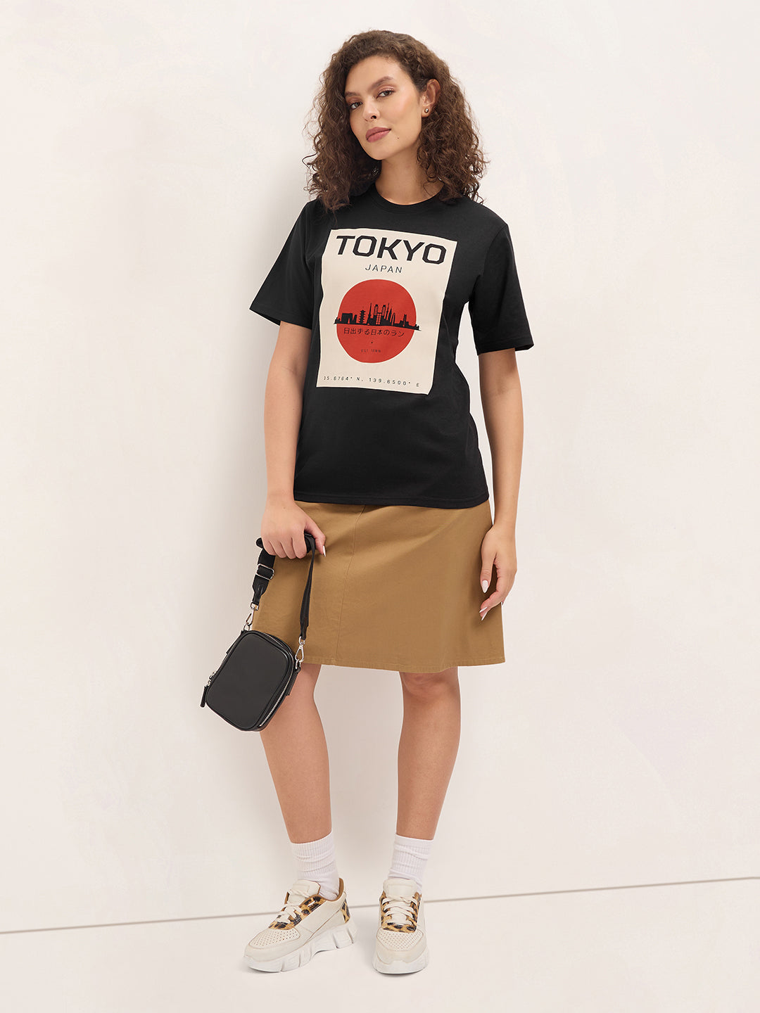 Womens Half Sleeve Round Neck Printed Oversized Fit Tshirts