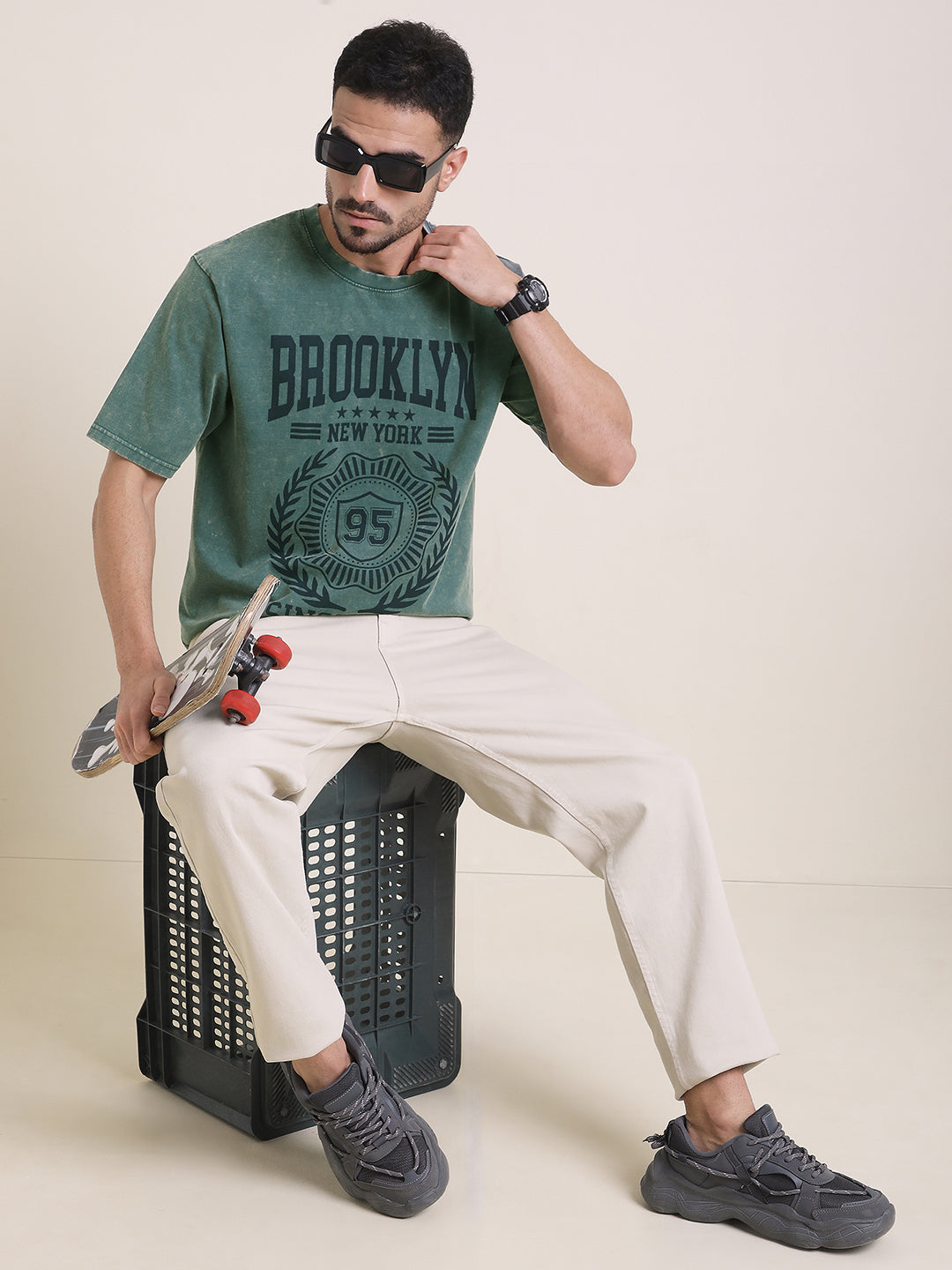 Mens Half Sleeve Round Neck Printed Oversized Fit Tshirts