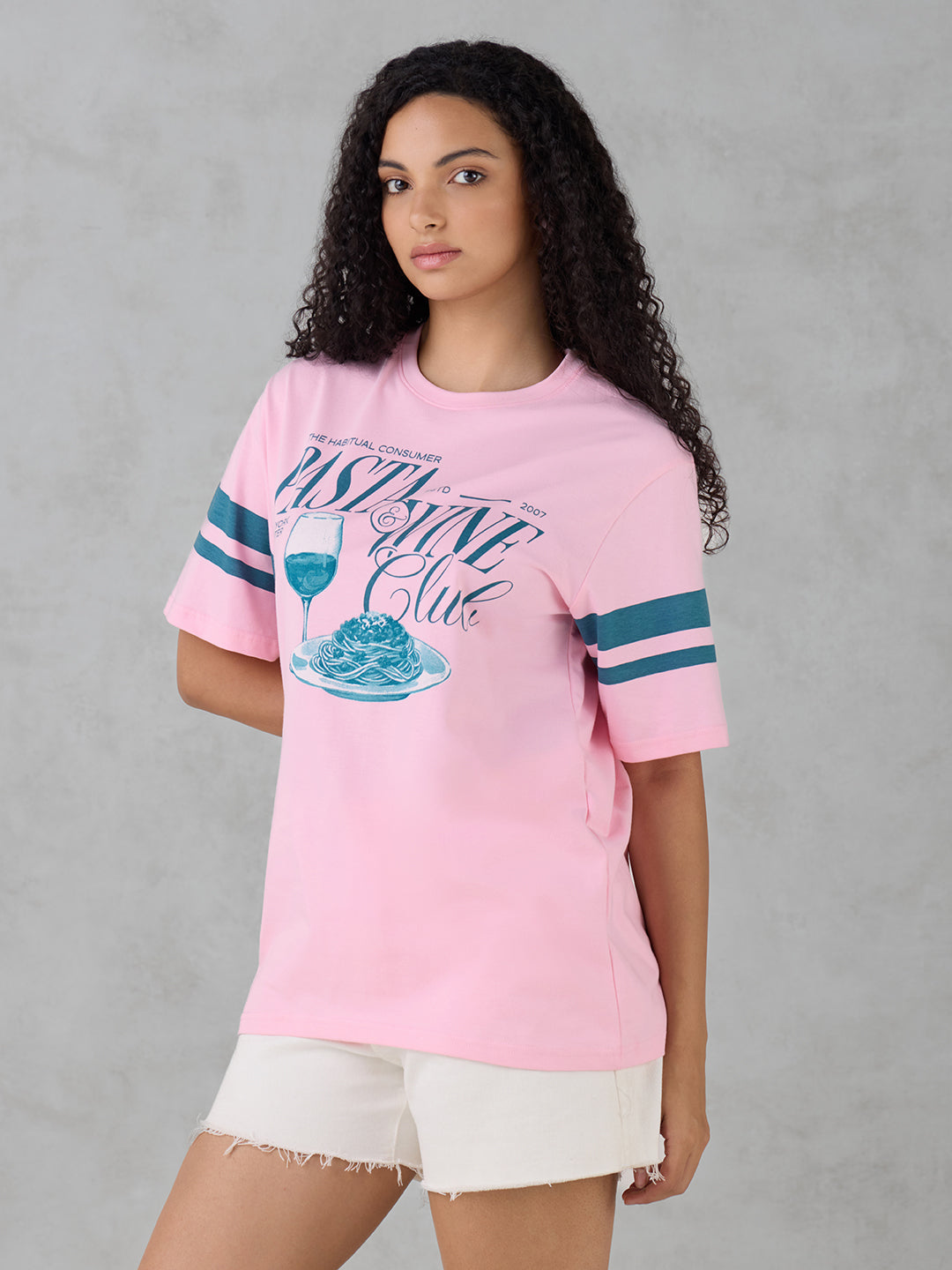 Womens Half Sleeve Printed Oversized Fit Tshirt