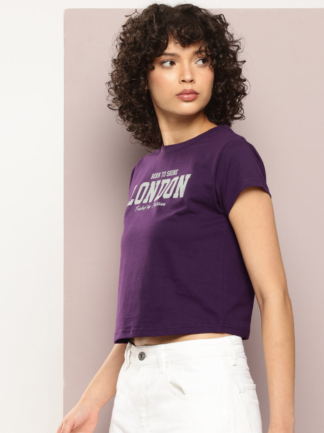 Womens Half Sleeve Round Neck Printed Regular Fit Tshirts