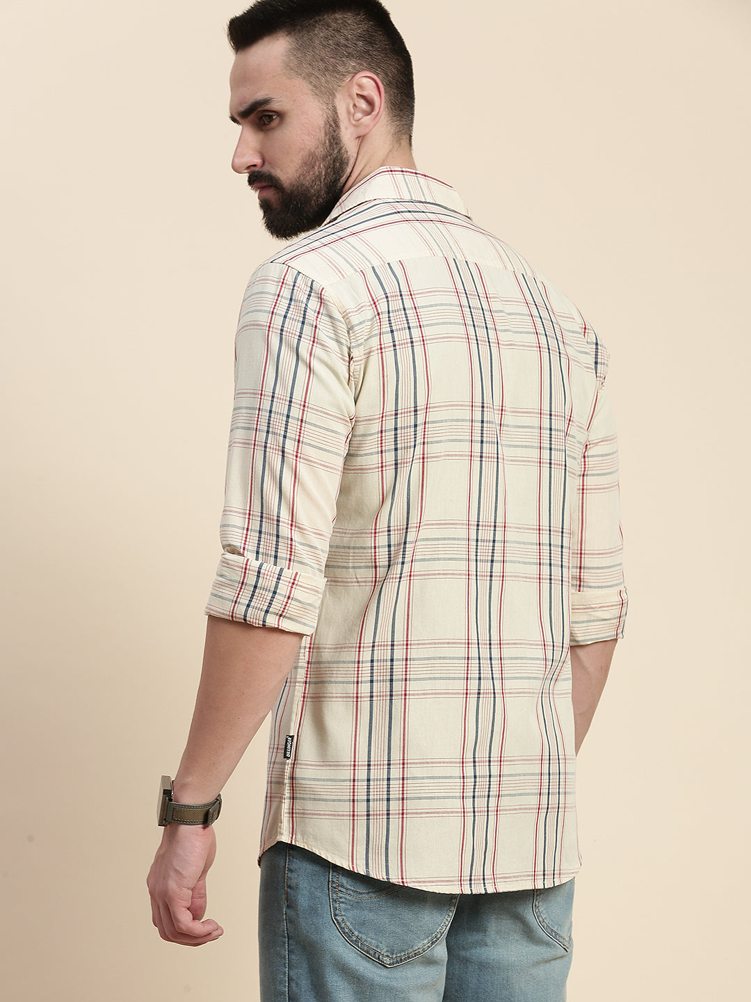 Men Checked Full Sleeve Shirt With Pocket