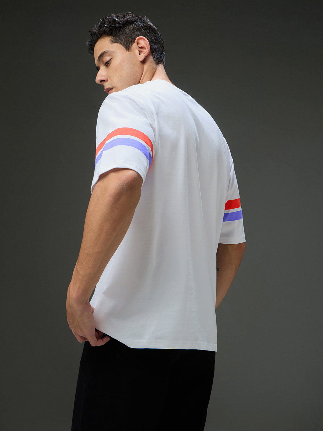 Mens Round Neck Half Sleeve Printed Oversized Fit Tshirt